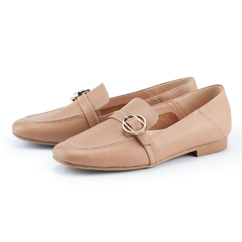 ORIN 金屬串鏈造型牛皮穆勒低跟鞋 米色 歷史價格詳細信息