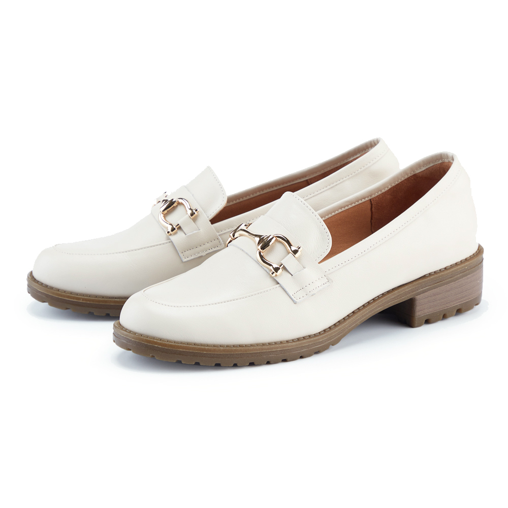 ORIN 復刻經典牛皮馬銜釦平底涼拖鞋 米白 歷史價格詳細信息