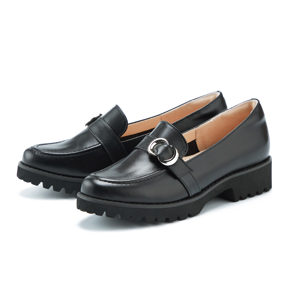 CHOiCE 復古真皮流蘇厚底鬆糕樂福鞋 黑色 歷史價格詳細信息