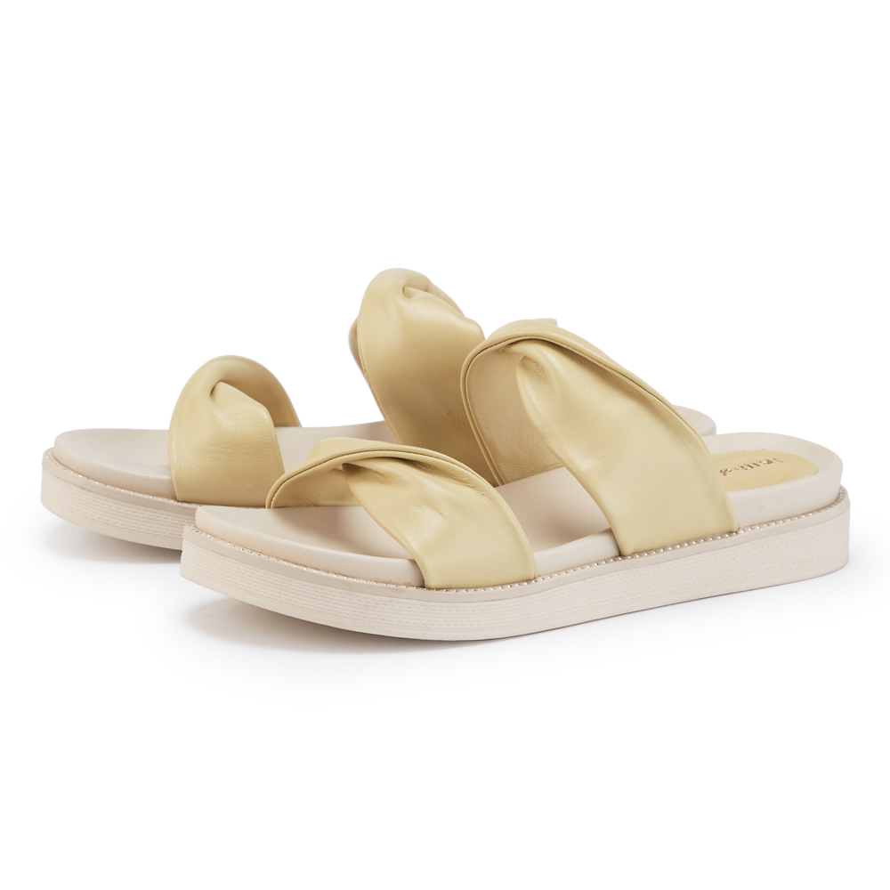 ORIN 羊皮蝴蝶結飾釦尖頭平底鞋 白色 歷史價格詳細信息