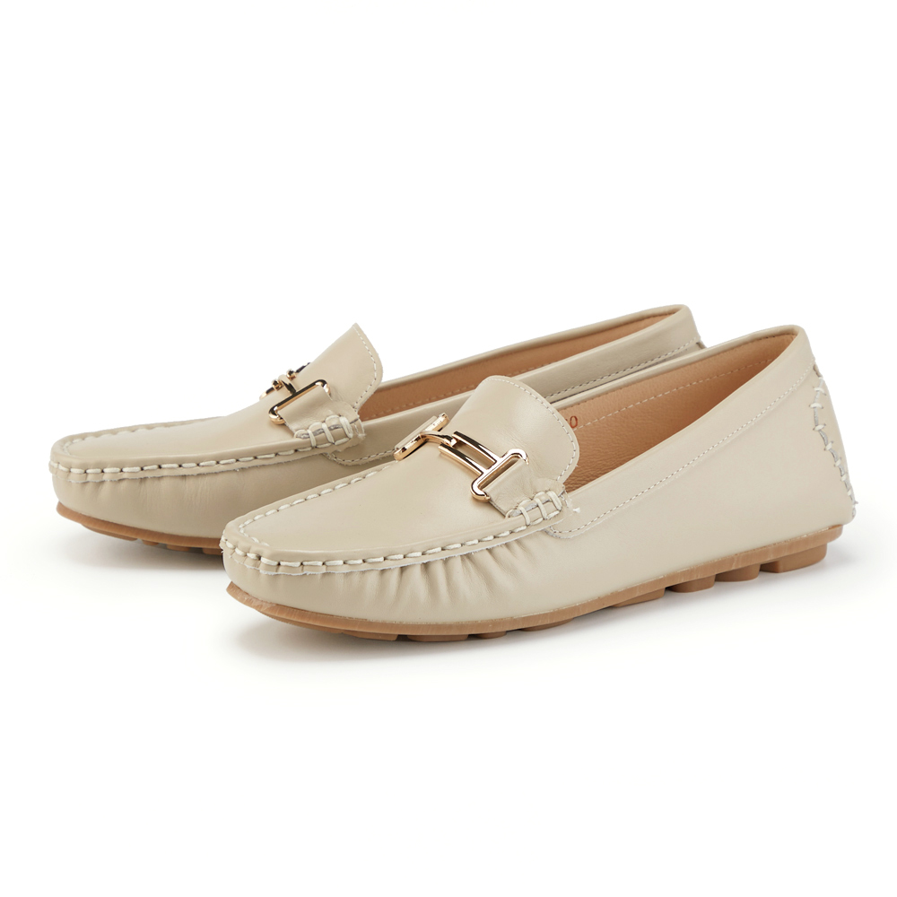 ORIN 金屬鏤空皮帶牛皮樂福鞋 白色 歷史價格詳細信息