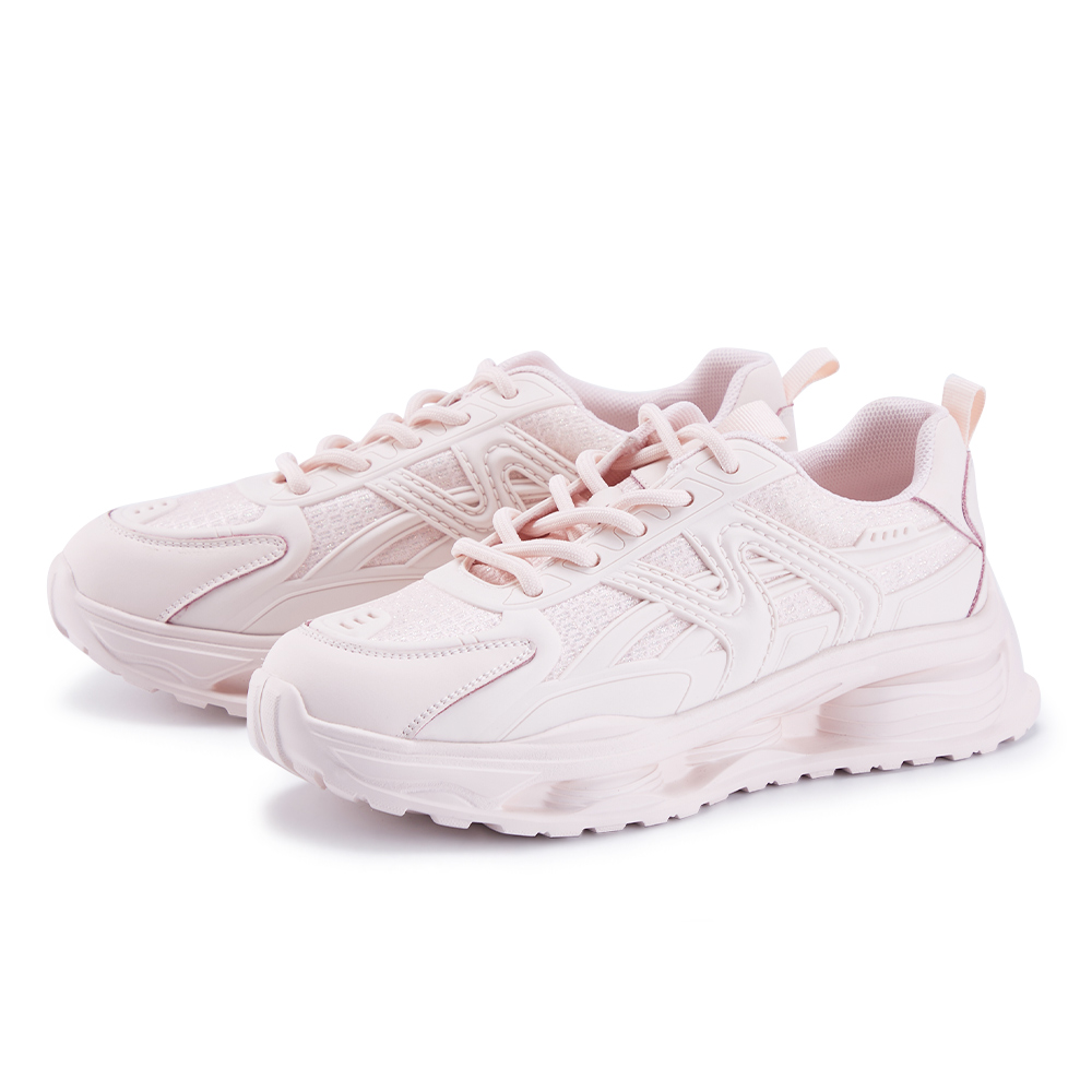 CHOiCE 牛皮拼接網布綁帶厚底休閒鞋 白色 歷史價格詳細信息