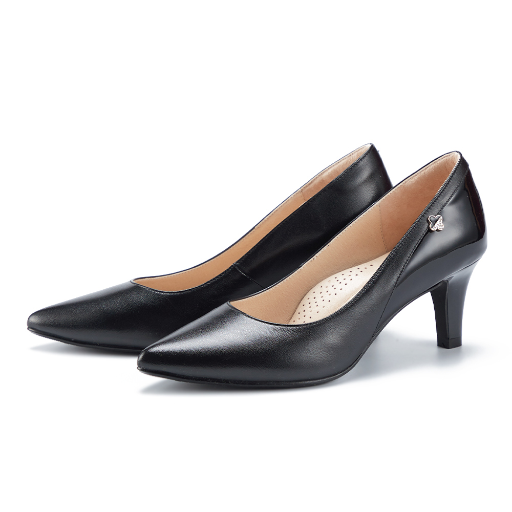 MAGY 質感金屬條飾真皮尖頭 女 高跟鞋 灰色 歷史價格詳細信息