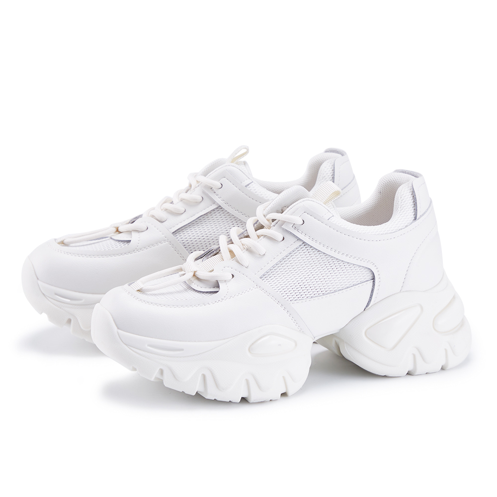 【CHOiCE】厚底綁帶造型反光老爹鞋(杏色) 歷史價格詳細信息