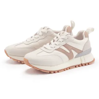 ORIN 異材質拼接蝴蝶結真皮方頭平底鞋 粉色 歷史價格詳細信息