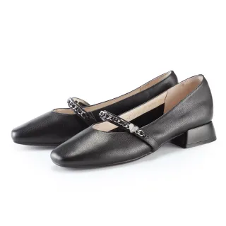 MAGY 造型飾釦鬆緊帶真皮楔型低跟鞋 杏色 歷史價格詳細信息