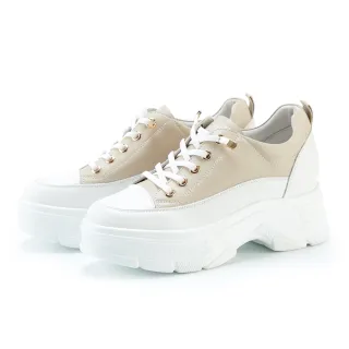 【CHOiCE】免綁帶牛皮厚底休閒鞋(白色) 歷史價格詳細信息