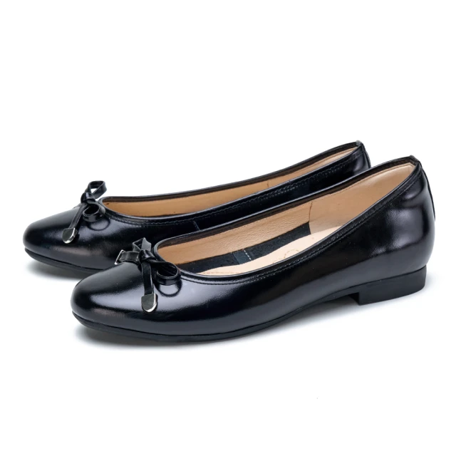 MAGY 蝴蝶結圓牌五金真皮低跟鞋 藍色 歷史價格詳細信息