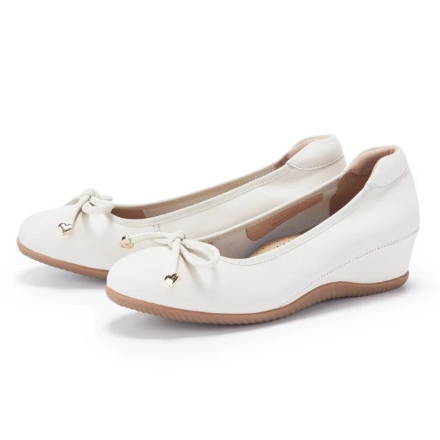 ORIN 羊皮蝴蝶結飾釦尖頭平底鞋 白色 歷史價格詳細信息