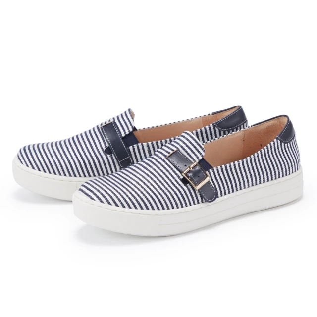 ORIN 牛皮拼接布面馬銜釦平底樂福鞋 淺藍 歷史價格詳細信息