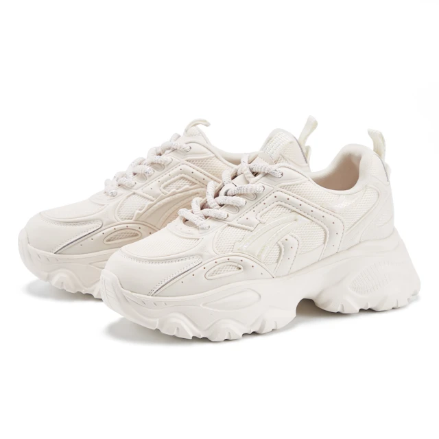 【CHOiCE】厚底綁帶造型反光老爹鞋(杏色) 歷史價格詳細信息