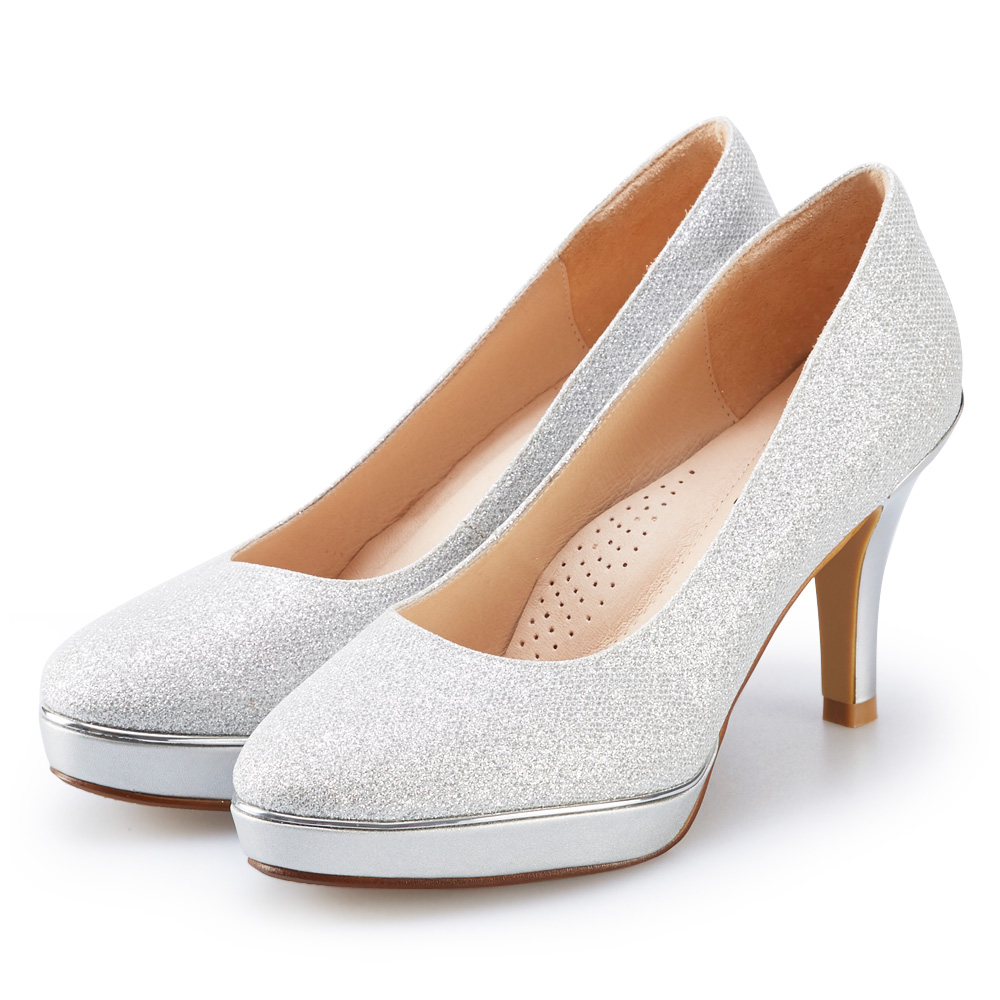 MAGY 閃爍鑽石光澤花嫁 女 高跟鞋 銀色 歷史價格詳細信息