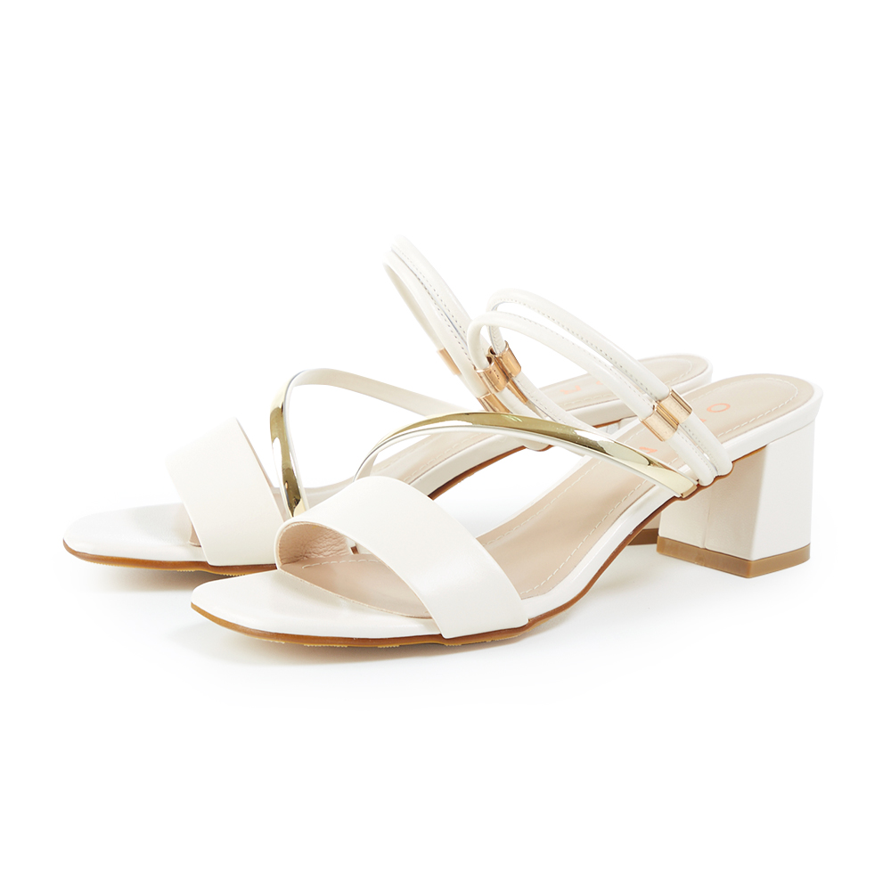 ORIN 金屬鏤空皮帶牛皮樂福鞋 白色 歷史價格詳細信息