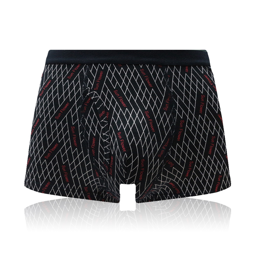 【Sun Flower三花】三花彈性時尚男平口褲.男四角褲.男內褲_天網黑 歷史價格詳細信息