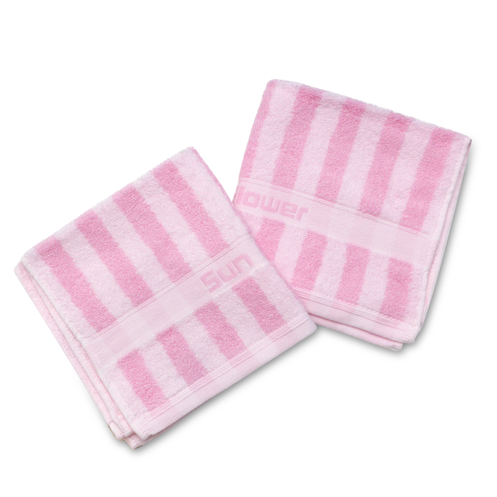 【三花Sun Flower】三花經典彩條毛巾_粉 歷史價格詳細信息