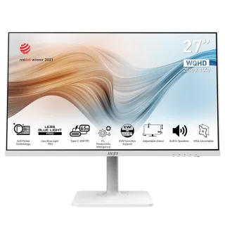 MSI 微星 Modern MD272QPW 2K IPS 平面美型商務螢幕顯示器 (27吋 WQHD/75Hz/有喇叭/白色) 歷史價格詳細信息
