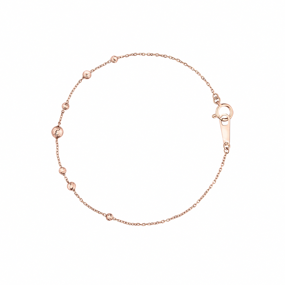 ALUXE 亞立詩 18K金 小圓珠 玫瑰金 K金手鍊 BR0205 歷史價格詳細信息