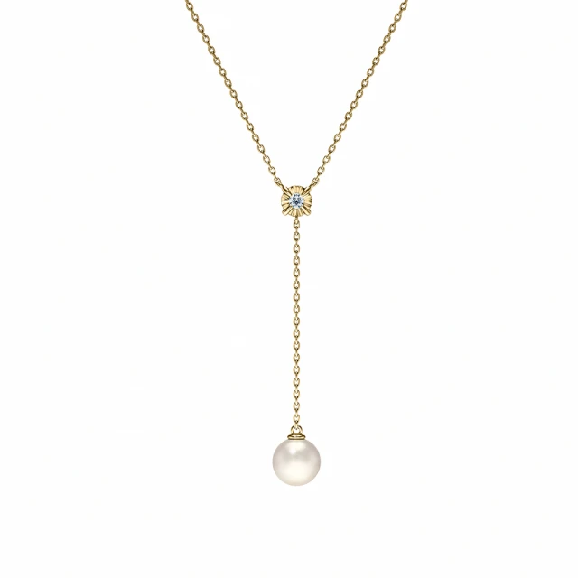 A-LUXE 亞立詩 10K金 AKOYA淡水珍珠 金球V型 垂墜項鍊 珍愛系列 Be True 歷史價格詳細信息