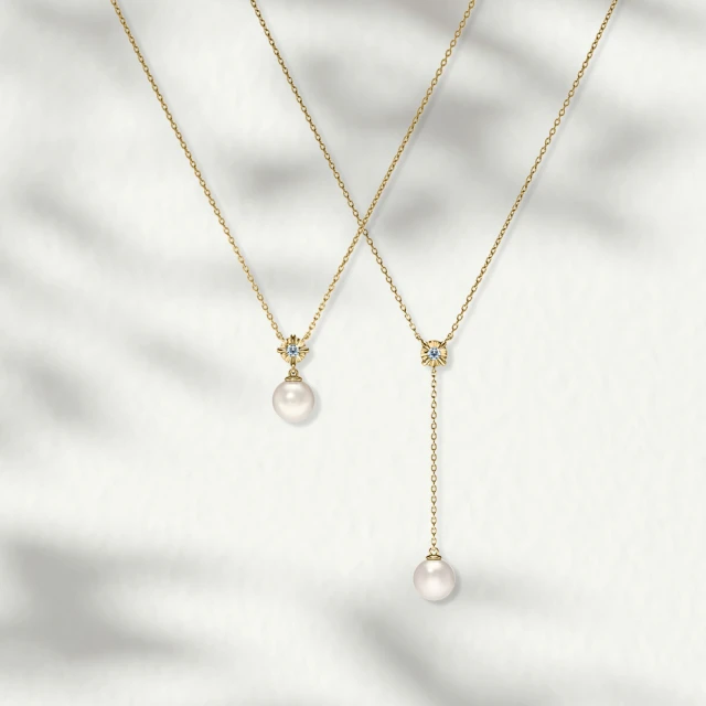 A-LUXE 亞立詩 10K金 AKOYA淡水珍珠 金球V型 垂墜項鍊 珍愛系列 Be True 歷史價格詳細信息