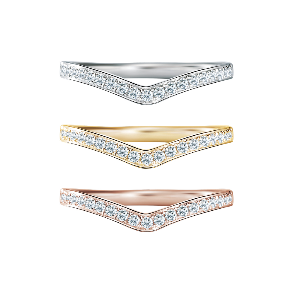 A-LUXE 亞立詩 18K金 V型時尚流線美鑽線戒 歷史價格詳細信息