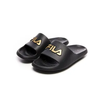 FILA 童鞋 拖鞋 黑金 立體LOGO 防水 膠拖 中童 2S828V009 歷史價格詳細信息