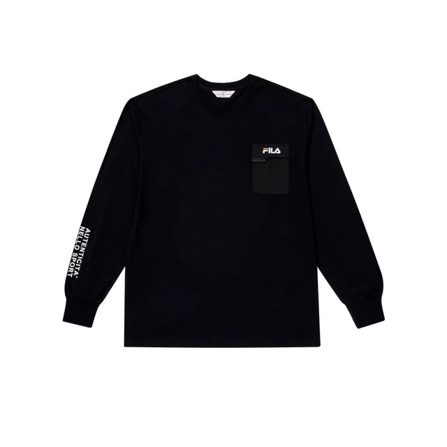 【FILA】中性 長袖圓領T恤-黑色 1TEW-5510-BK 歷史價格詳細信息