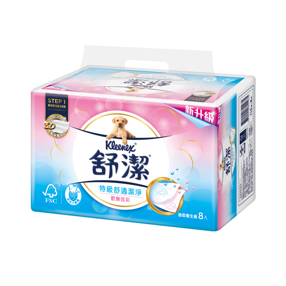 舒潔 歡樂炫彩抽取衛生紙(110抽x8包x8串/箱) 歷史價格詳細信息