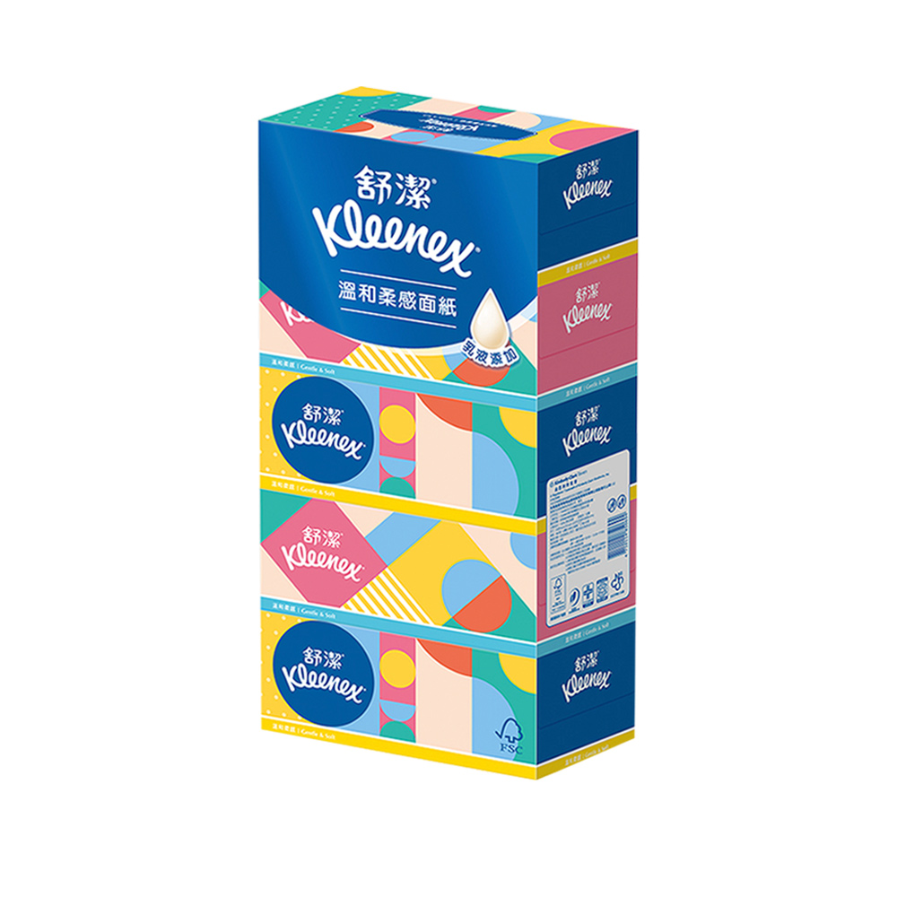 【Kleenex 舒潔】溫和柔感抽取式盒裝面紙 180抽x5盒x2串(盒裝面紙) 歷史價格詳細信息