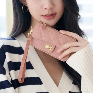 2R 綿霜羊皮 Kerry 菱格手挽零錢卡片夾 柔漾粉 歷史價格詳細信息