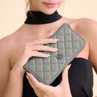 2R 綿霜羊皮KOKO極軟菱格長夾 氣質黑 歷史價格詳細信息