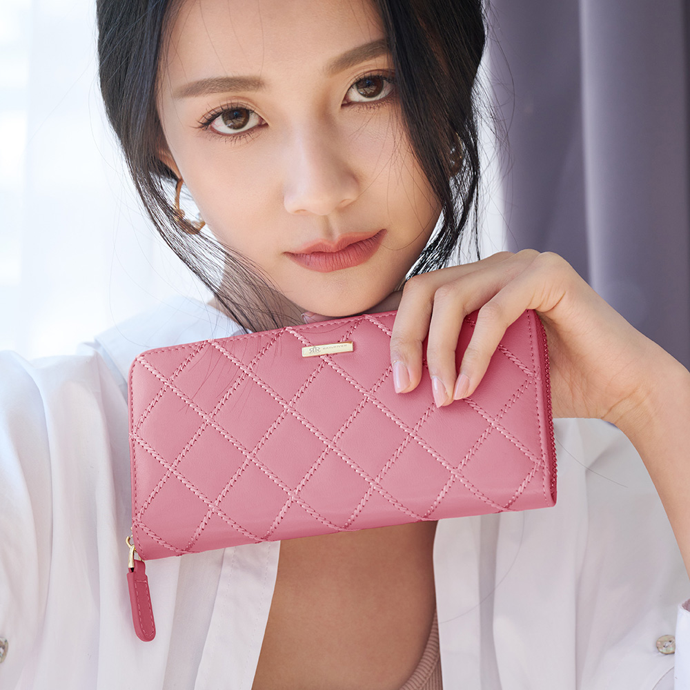 【2R手工真皮】綿霜羊皮 Kerry 菱格風琴卡片短夾 經典黑 歷史價格詳細信息