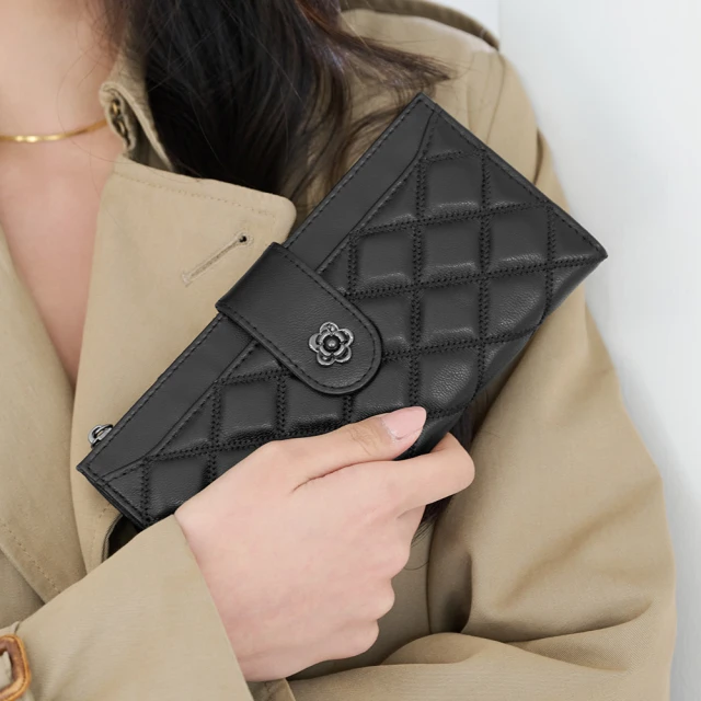 2R 綿霜羊皮Shuri雙摺壓釦菱格長夾 名媛灰 歷史價格詳細信息