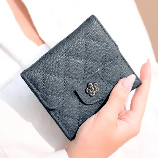 【2R手工真皮】魚子醬牛皮Trendy經典菱格三折短夾 晨煙藍 價格比較,價格查詢,歷史價格詳細信息