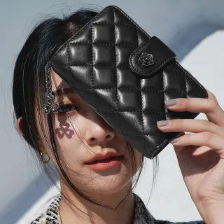 2R 綿霜羊皮 Kerry 菱格風琴卡片短夾 經典黑 歷史價格詳細信息