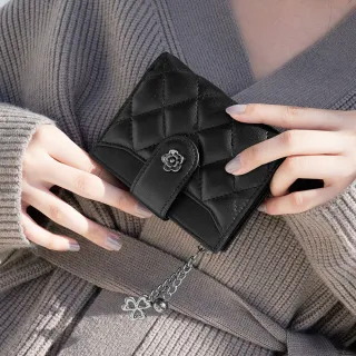 2R 綿霜羊皮 Kerry 菱格風琴卡片短夾 經典黑 歷史價格詳細信息