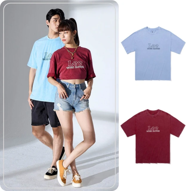 Lee 短袖T恤 復古撞色植絨 logo圓領 男白 Mainline 200123K14 歷史價格詳細信息