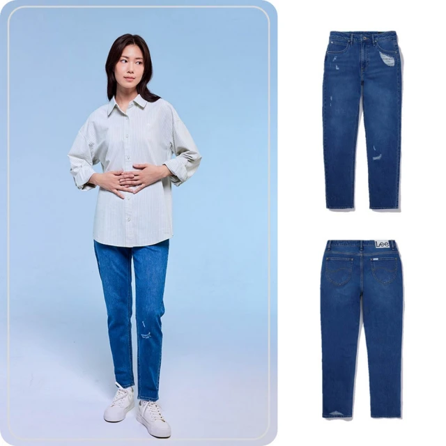 【Lee】女裝 牛仔褲 / 413 合身高腰小直筒 中藍洗水(LL19027039B) 歷史價格詳細信息