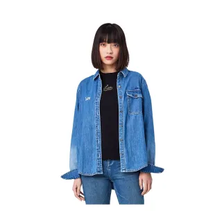 Lee 長袖牛仔襯衫 女 中藍 側邊綁帶 Mainline 1803919QV 歷史價格詳細信息