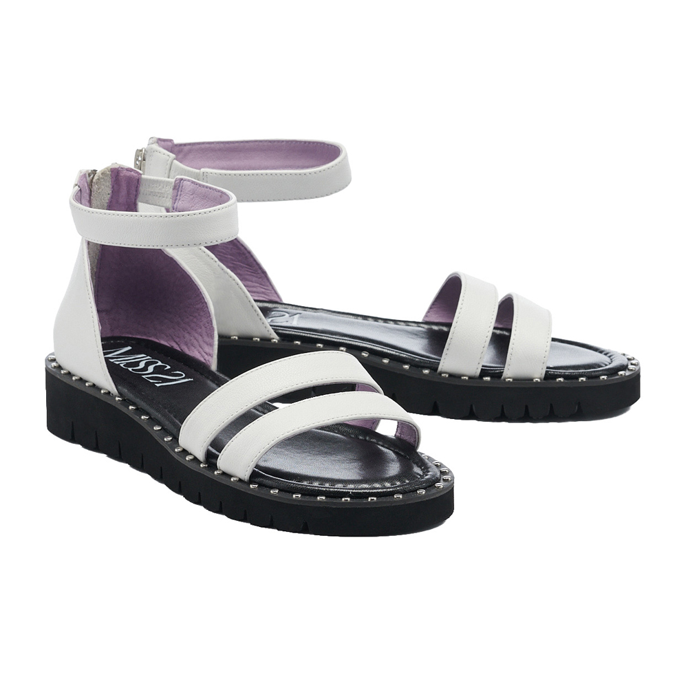 MISS 21 厚底 涼鞋 方頭 花花 個性 寬版 交叉帶 歷史價格詳細信息