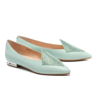 【HELENE SPARK】輕奢質感晶鑽內增高尖頭樂福低跟鞋(米) 歷史價格詳細信息