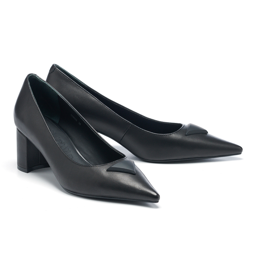 【HELENE_SPARK】極簡舒適LOGO燙字全真皮方頭低跟拖鞋(黑) 歷史價格詳細信息