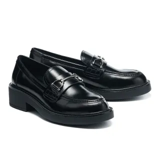 【AS 集團】復古時尚方釦寬帶花紋牛皮樂福厚底鞋(咖) 歷史價格詳細信息