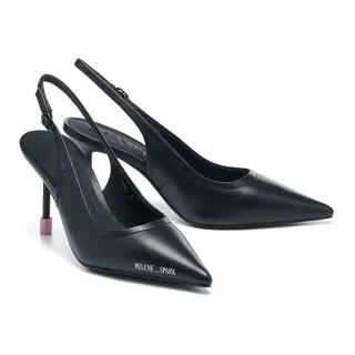 【HELENE_SPARK】摩登品味H雙D釦踝帶羊皮美型尖頭高跟鞋(黑) 歷史價格詳細信息