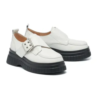 【MISS 21】極簡風花花飾釦高跟大頭厚底鞋(杏) 歷史價格詳細信息