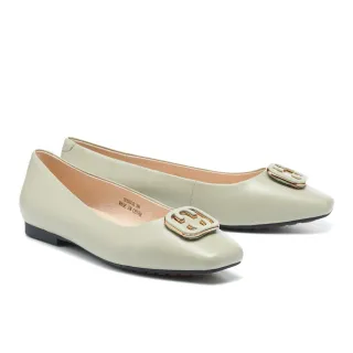 【BYHUE】簡約優雅飾釦羊皮方頭軟芯Q底平底鞋(綠) 價格比較,價格查詢,歷史價格詳細信息