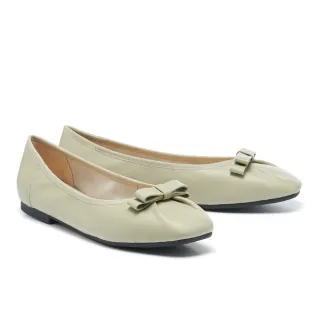【BYHUE】優雅蝴蝶結拼接舒適羊皮圓頭軟芯Q底娃娃平底鞋(米白) 歷史價格詳細信息