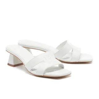 【HELENE_SPARK】極簡時髦雙繫帶全羊皮高跟涼鞋(白) 歷史價格詳細信息