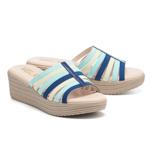 【MELROSE】美樂斯 夏日輕旅 豔夏圓鑽釦花布輕量厚底拖鞋(綠) 歷史價格詳細信息