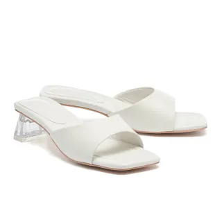 【HELENE_SPARK】別致質感交叉寬帶全真皮方頭低跟拖鞋(黑) 歷史價格詳細信息