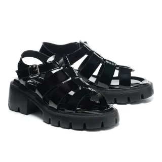 【BYHUE】率性經典魚骨編織簍空漆皮軟芯厚底涼鞋(黑) 價格比較,價格查詢,歷史價格詳細信息